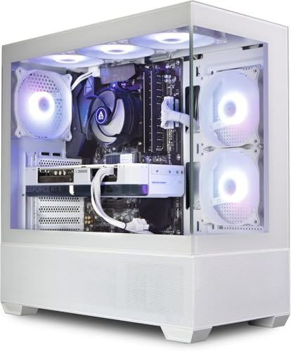 ionz Gaming PC Desktop | Ryzen 5 5700X | NVidia RTX 4070 | 16GB RAM | 1TB NVME SSD | 700W 80+ PSU | Windows 11 | WiFi - Aether Midi | White