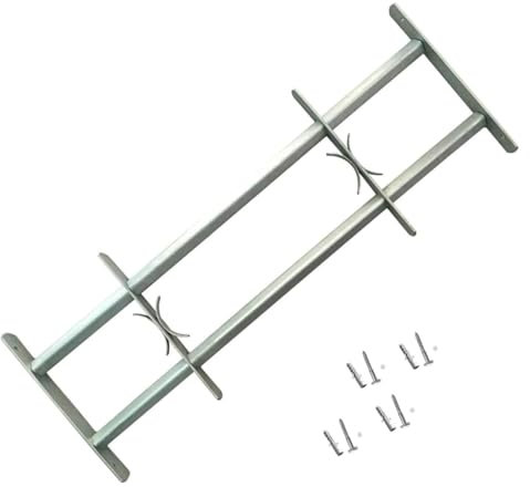Brokky Grate per Finestre Regolabili 2 pz 700-1050 mm,Grate per Finestre Antiscasso,Estensibili Zincate in Acciaio Inferriate di Sicurezza