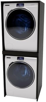 CraftPAK Waschmaschinenschrank geeignet für Waschmaschine & Wäschetrockner | Waschturm| Schrank Waschmaschine für Waschküche - Möbel Größe 66x180x51,2 cm Farbe Schwarz