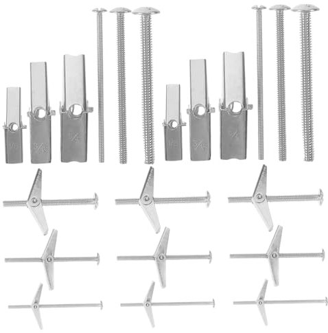 KONTONTY 24st Schirmeisenflugzeug Hohlwandanker Für Trockenbau Kleine Trockenbauanker Federflügel Dübel Und Schraubenset Für Trockenmauern Trockenbau Reparaturset Kohlenstoffstahl Silver