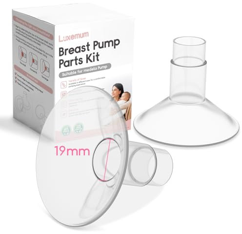 Breast Pump Parts for Medela,19mm Medela Flange Accessories with Pump in Style Parts Freestyle Flex Symphony Parts Swing Maxi Connector(2 Packs)