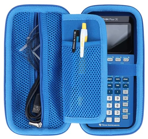 Peyyargo Schutzhülle für Texas Instruments TI-84 Plus CE-T Taschenrechner | Kompatibel mit TI-84 Plus CE-T/TI Nspire CX II FC/TI-83/ TI 84 Plus CE/TI-82 /TI 89 Mesh Tasche für Handbuch/Bleistift