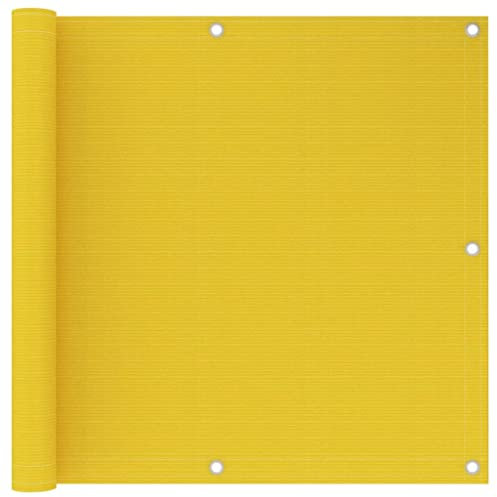 Myheimly Balkon Sichtschutz Bespannung Terrasse Windschutz Sonnenschutz Balkonbespannung Balkonverkleidung HDPE,Gelb,90 x 600 cm