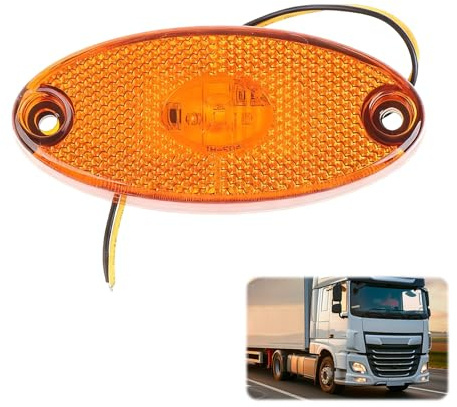 Begrenzungsleuchten Anhänger Bernstein 12V LED Seitenmarkierungsleuchte | LED Begrenzungsleuchten Positionsleuchte für Anhänger, LKW, Wohnwagen, Nutzfahrzeuge & Traktoren für sichere Markierung