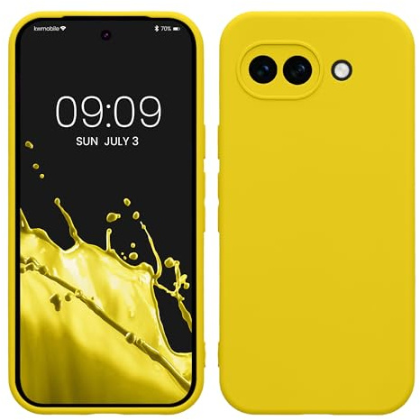 kwmobile Handyhülle für Google Pixel 10a Hülle - weiches Handy Silikon Case - Schutzhülle Cover - Strahlend Gelb