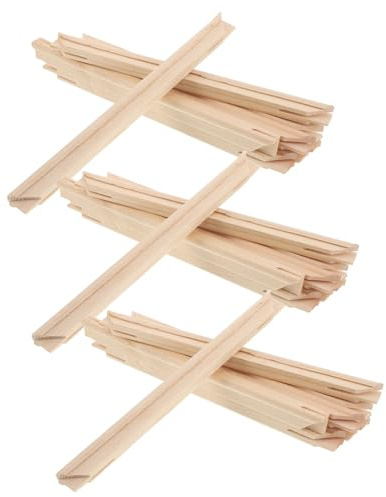 IWOWHERO 6 Stück Holz Bilderrahmen für Leinwand Unbehandelte DIY Rahmenleisten aus Massivholz Leichte Montage für Ölgemälde Poster und Wanddekoration