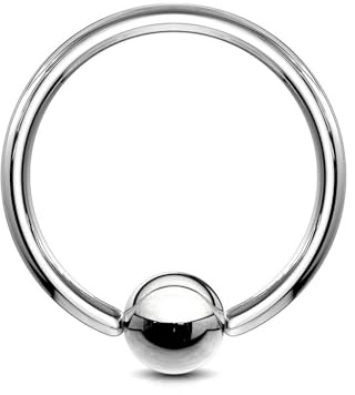 viva-adorno Piercing BCR Ball Closure Ring Klemmkugelring Intimpiercing Brust Piercing Lippenring Ohrpiercing Klemmring Stabstärke 6mm Z297, 6 x 12 x 8mm