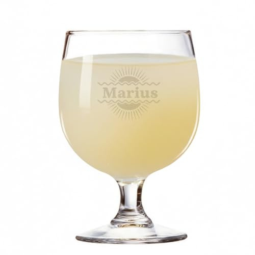 Amikado Verre à Pastis Personnalisé Prénom – Verre Ballon 19 cl Gravé – Cadeau Apéro Original – Idée Cadeau Été Homme Femme (Sunrise)