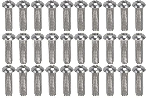30 unidades de tornillo de cabeza hexagonal con botón, juego de sujetadores de acero inoxidable con rosca gruesa M10x1.5, kit de tornillos de cabeza hexagonal métricos A2-70 para (M10*35)