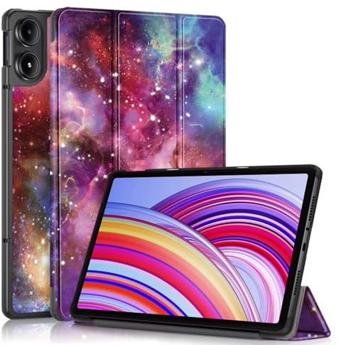 Techsuit für Xiaomi Redmi Pad Pro und Poco Pad Hülle mit 360 Schutz, Mikrofaser Innenfutter, Verstellbare Betrachtungswinkel, Schlankes Design, Anti Fingerabdruck, FoldPro Series, PU Leder, Galaxy