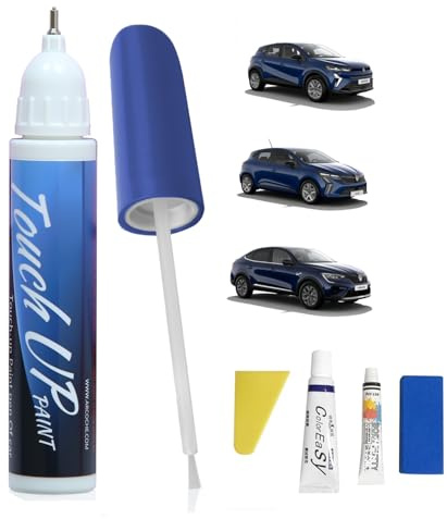 AntDiseno RQH Iron-Blau Autolack Lackstift für Renault, Lack Reparatur Kit Lackierstift und Pinsel 2 in 1, Auto Kratzer Reparatur Stift, Schnelle & Einfache Wartungslösungen