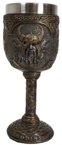 Atlantic Sammlerstücke nordischen Mythologie Viking alfather Odin Gott der Asgard Arbeitshemd Kunstharz Wein Kelch, mit Edelstahl-Liner