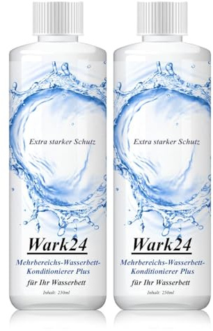 Wark24 Wasserbett Conditioner 2x 250 ml, Konditionierer gegen Gerüche und Algen für alle Wasserbetten, hygienische Pflege mit 20% Wirkstoff, Made in Germany