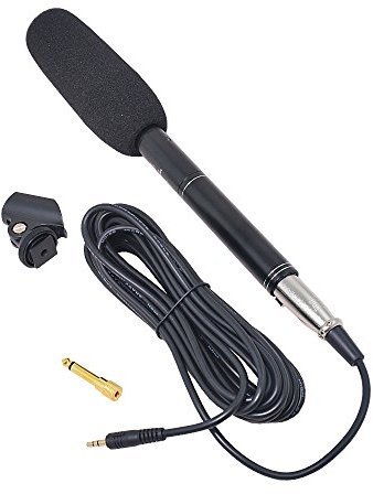 Bestshoot Kit de Microphone à condensateur pour caméscopes vidéo et Reflex numériques Canon Nikon, Microphone de 26,6 cm avec Support en métal, Capuchon en Mousse Anti-Vent, câble XLR, Chaussette