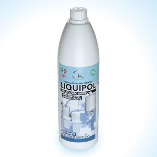 WK - Polifosfati per Caldaia, Ricarica Universale Liquida da 1 litro per Filtrazione Acqua, Funge da Anticalcare e Anticorrosivo, Compatibile con Tutte le Pompette Dosatrici