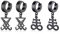 XUANPAI Satanic Jewerly 2 Pairs Kirche von Satan Siegel von Luzifer Schlenkerohrringe für Männer Frauen Teen, Schwarz