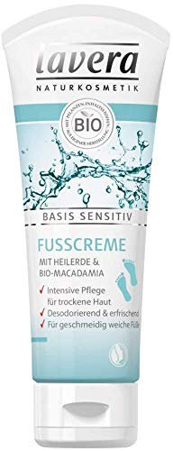 Lavera Fußcreme basis sensitiv mit Bio-Macadamia und Heilerde 3er Vorteilspack (3 x 75ml)
