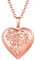 FOCALOOK Damen Herz Anhänger Halskette Rosegold vergoldet Rose Blume Medaillon zum Öffnen Foto Bilder Amulette Collier Schmuck für Muttertag Geburtstag Valentinstag