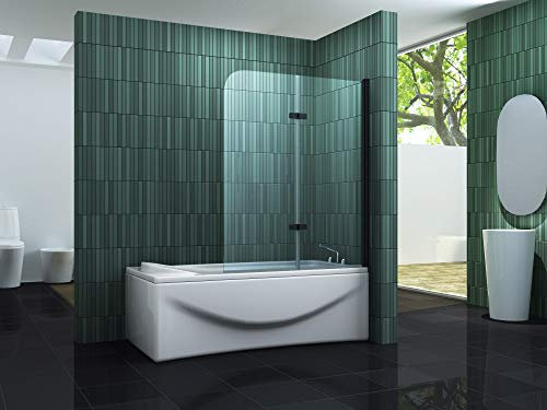 Duschtrennwand TWO - schwarz 120 x 140 (Badewanne)