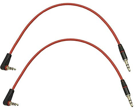 LiKuCo 2Pack Short 8inch Right Angle 3.5mm Male to Male Aux Audio Cable/Aux Cord For Headphone, Car Audio Jack, Stereo Speaker, MusicPlayer with Gold Plated