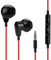 In Ear Kopfhörer Ohrhörer Headset AUX 3,5 mm Jack Klinke mit Mirkofon kompatibel mit iPhone, Samsung Galaxy, Huawei, Sony Xperia, LG, BlackBerry, Asus, Nokia, HTC, etc. in rot schwarz