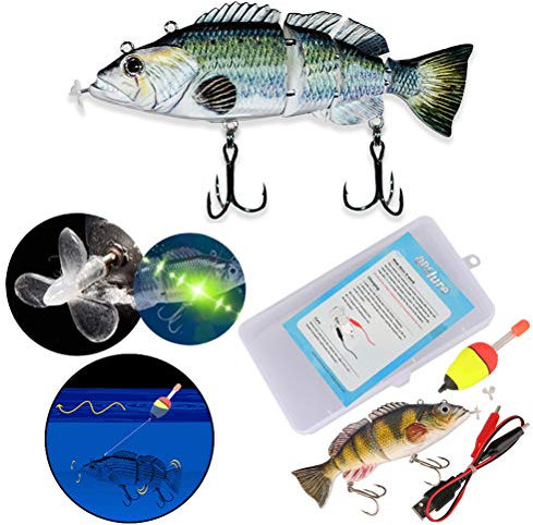 Esca da Pesca elettrica, Esca Artificiale wobbler Ricarica USB Esca bionica 3D per la Maggior Parte dei Pesci Esca da Pesca elettrica