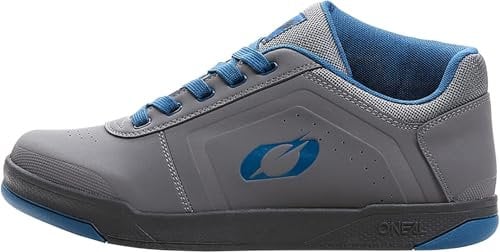 O'NEAL | Mountainbike-Schuhe | MTB Downhill Freeride | Vegan | Gleichgewicht zwischen Grip und Fußrepositionierung, Innengelenkschutz | Pinned Pro Flat Pedal V.22 Shoe | Erwachsene | Grau Blau | 40