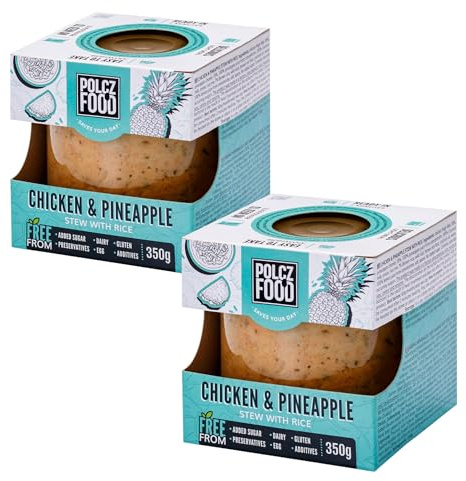 POLCZ FOOD Fertiggerichte im Glas (Chicken & Pineapple) 2x350 g | Glutenfrei | Ohne Konservierungsmittel | ohne Kochen | Ohne Plastik-Verpackung