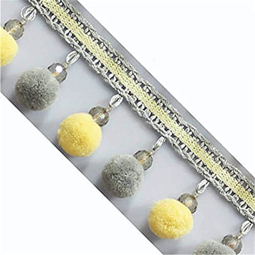 GIVBRO Pom-Pom-Bordüre, Quaste, Fransen, Spitze, zum Aufhängen, Pompons, Bänder, Nähen, Trimmen für Vorhänge, Hochzeitsdekoration, Zubehör, 3 Meter (#A)
