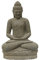 STONE art & more Buddha Figur Meditation, sitzend, H 75 cm, Steinfigur, Steinmetzarbeit aus Lavastein, frostfest, Grün