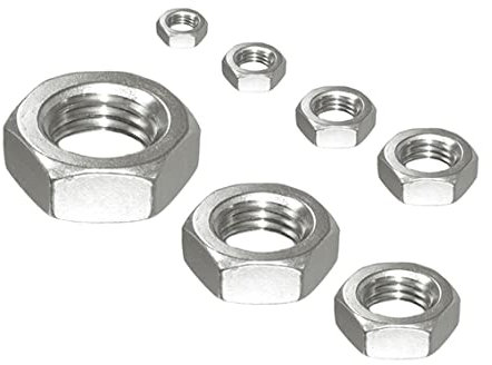 Flachmuttern M3-M30 - DIN 439, Sechskantmuttern flach, Stahl verzinkt (M 30, 5), Silver
