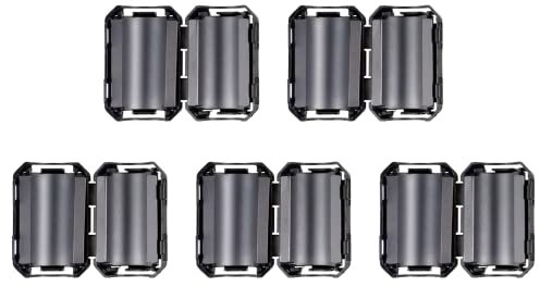HUAREW 13mm Ferritkerne,Ferrit-Ringkern,Ferritfilter,Ferrit Entstörfilter,Ferrit Ringkern Cable-Clip,Klappferrit Aufsteckbarer für Kabel RFI,EMI, Ferritring Ferritkerne,Schwarz(5 Stück)