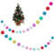 Handmade Felt Ball Garland, 2 m Long, 30 Coloured Pom Poms, Suitable for Wall, Ceiling, Christmas Tree Decorations (Rainbow)