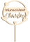 Alsino Nachhaltiger Cake Topper personalisiert Kuchenstecker Totenstecker zum Geburtstag mit Namen und Wunschtext - Geburtstagskuchen Deko - Nachhaltig aus Holz gefertigt - 10-25 cm hoch