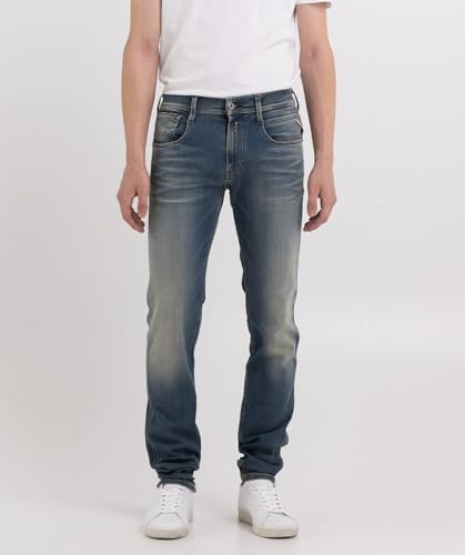 Replay Herren Jeans Anbass Slim-Fit Hyperflex mit Stretch, Medium Blue 009-3 (Blau), 32W / 34L