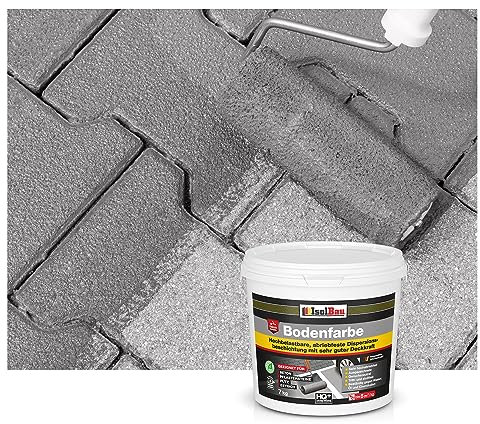 Isolbau Bodenfarbe - 4 kg - Boden- und Betonfarbe für Keller. Garage. Werkstatt - Wasserfeste Bodenbeschichtung für innen & außen - Betongrau (RAL)