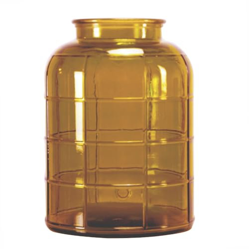 Fuchs Design PureCycle Tarragona braun Vase kariert, Dekovase, aus recyceltem Glas