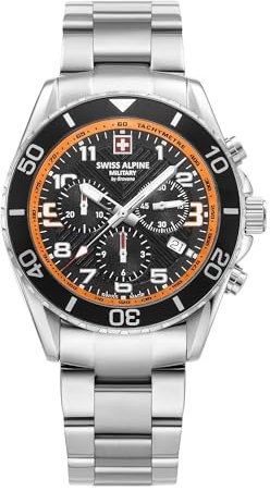 Swiss Alpine Military Herren Uhr Chronograph Analog Quarz 7029.9139SAM Edelstahl