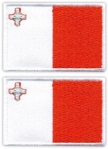 Set von zwei – Flagge von Malta – Aufnäher – bestickt