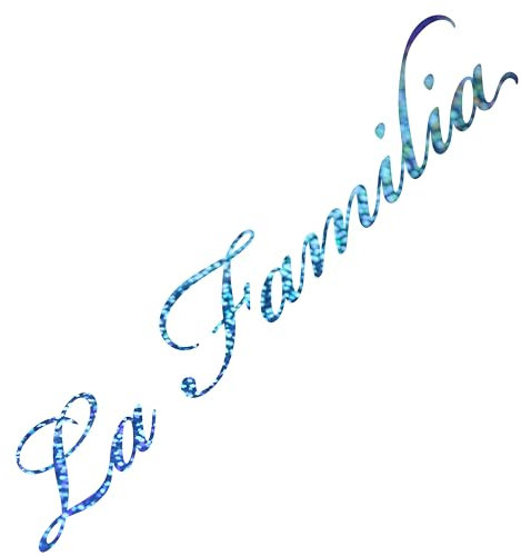 Auto Aufkleber La Familia Tuning Sticker für Familienauto Familienkutsche Heckscheibe Frontscheibe Karosserie Wohnmobil Bus Motorrad (Glitzer Silber)