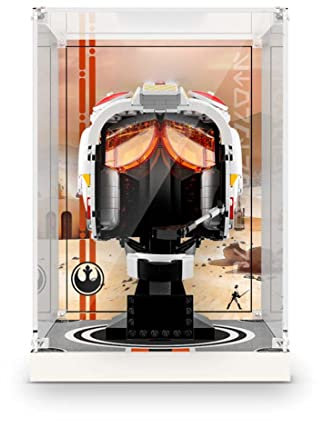 Acryl Vitrine für Lego Helm von Luke Skywalker 75327, 3 MM Staubdichte Schaukasten für Lego 75327 Helm von Luke Skywalker (Nur Vitrine)