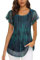 Women's Tops and Blouses, Summer Tops for Women UK Short Sleeve Chiffon Blouse Ladies Layers Tops Womens Crew Neck Summer Tops Ladies Going Out Tops Womens Floral Blouse Cap Sleeve Tops Peacock Blue