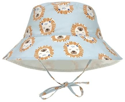 LÄSSIG Splash & Fun Baby und Kleinkind Sonnenhut Fischerhut mit UV-Schutz Lion Powder Blue 3-6 Monate