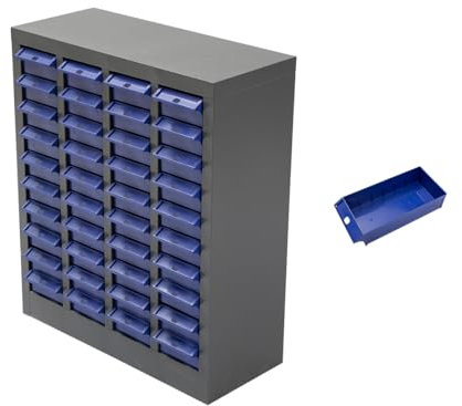 CStern Metall Schraubenregal mit 40 Schubladens,Werkstatt Schüttenregal,Lagersystem,Kleinteilemagazin Schubladen,Stahlmagazin für Kleinteile,63x22x52.6cm（Enthält Klassifizierungs-Tags）