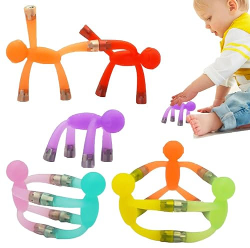 Man Magnetic Toy - Fridge Magnets, Soft Rubber Magnets | Lightweight 8 Bendable Novelty Toys, Soft Rubber Translucent Fidget Magnets for 3 Years Above Children Boys, 6.86cm