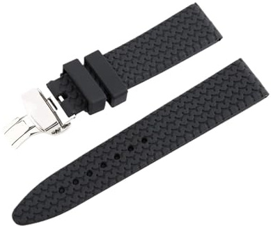 MENGKE Nouvelle Bracelet En Caoutchouc De Haute Qualité 21mm 23mm De Silicone De Silicone De Plongée Noire Compatible Avec Chopard