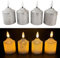 Online Fuchs 4er Set LED-Votivkerzen, Teelichter XL aus Echtwachs mit Timerfunktion im Metallic-Look und realistischer Flamme - 9 cm groß (Taubenblau)