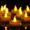YONGHAOYANG Bougie LED Thé Flamme Réaliste - Lot de 12 (CR2032 Inclus) 100+ Heures Sécurité Sans Feu pour Fêtes, Anniversaire, Mariage, Dîner Bougie Électronique Ambiance- Jaune
