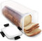 BSTMOME Bread Box with Airtight Lid, BPA-Free Fresh Bread Storage Container, Bread Loaf Storage Dispenser, Plastic Sandwich Bread Keeper for Bread Toast Bagel Donut Cookies (Black Lid)