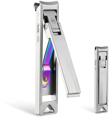 KeyUnity KN02 Keychain Nail Clippers,Foldable Stainless Steel Fingernail Cutter for Travel & Everyday Carry